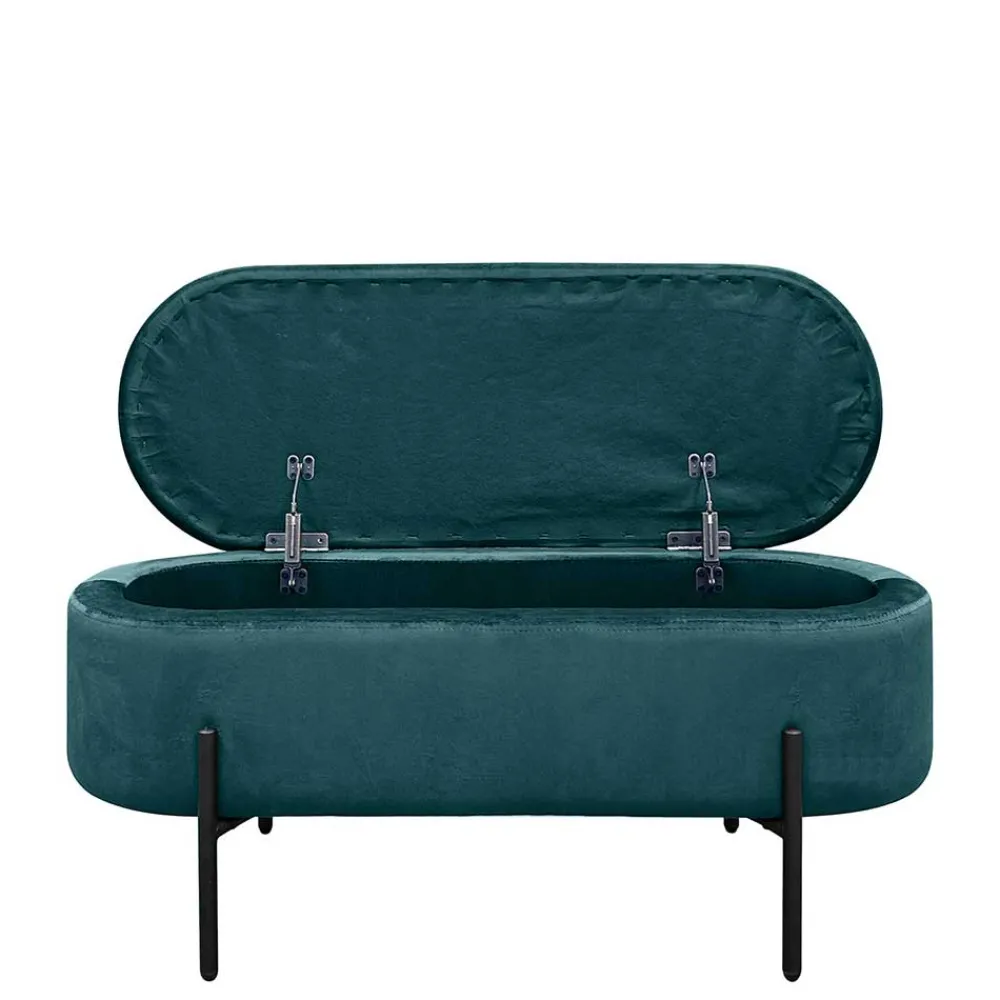 Wohnen Samt-Truhenbank in Dunkelgrün - Comota