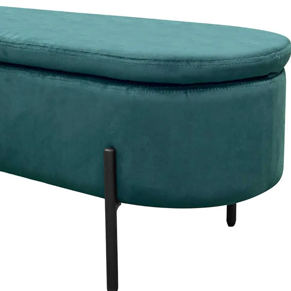Wohnen Samt-Truhenbank in Dunkelgrün - Comota
