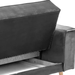 Wohnen Samtvelours Federkerncouch mit Bettfunktion - Vlacoma