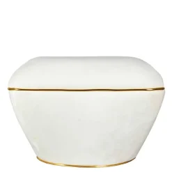 Wohnen Samtvelours Hocker in Cremeweiß - Cedrom