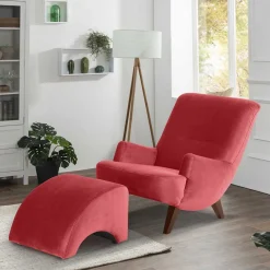 Wohnen Braune Möbel|Sessel & Hocker*Samtvelours Lesesessel in Rot - Haniata