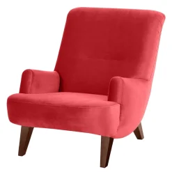 Wohnen Braune Möbel|Sessel & Hocker*Samtvelours Lesesessel in Rot - Haniata