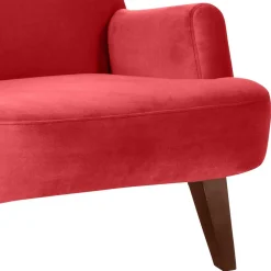Wohnen Braune Möbel|Sessel & Hocker*Samtvelours Lesesessel in Rot - Haniata