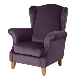 Wohnen Sessel & Hocker|Sessel*Samtvelours Ohrensessel in Dunkellila - Aglaia