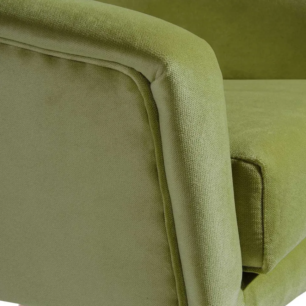 Wohnen Samtvelours Polstersessel in Oliv Grün - Canossa
