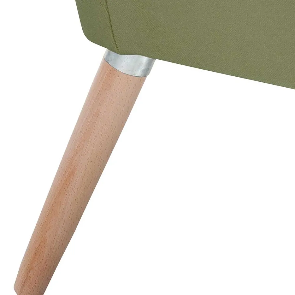 Wohnen Samtvelours Polstersessel in Oliv Grün - Canossa