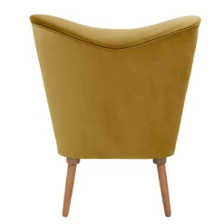 Wohnen Samtvelours Polstersessel in Gelb und Erle - Ranalda