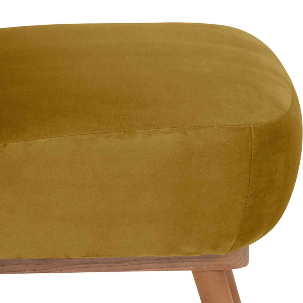 Wohnen Samtvelours Polstersessel in Gelb und Erle - Ranalda