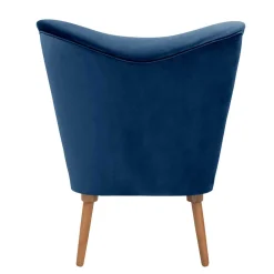 Wohnen Sessel & Hocker|Retro Möbel*Samtvelours Sessel in Dunkelblau und Erle - Tazza