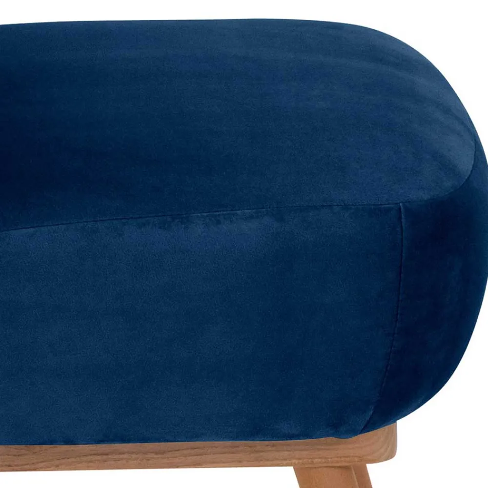 Wohnen Sessel & Hocker|Retro Möbel*Samtvelours Sessel in Dunkelblau und Erle - Tazza