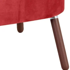 Wohnen Samtvelours Sessel in Rot und Nussbaum - Darand