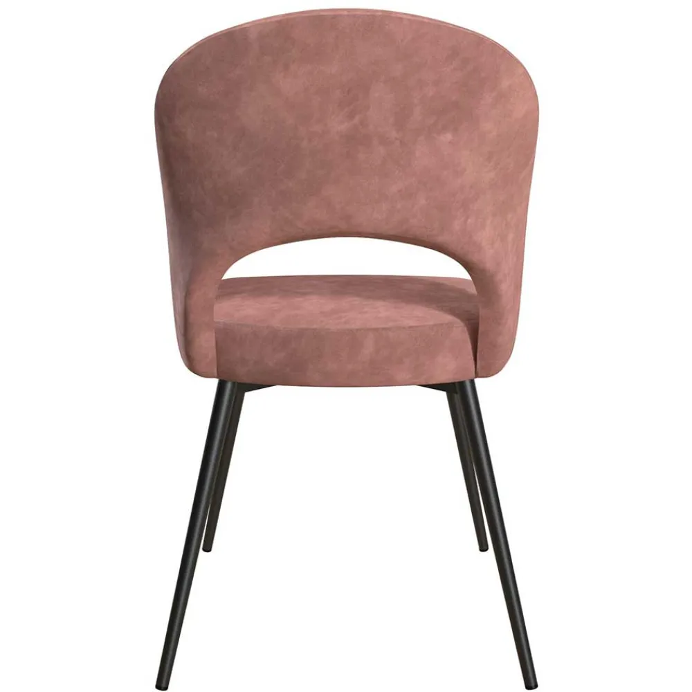 Wohnen Samtvelours Stuhl in Altrosa - Landhuis