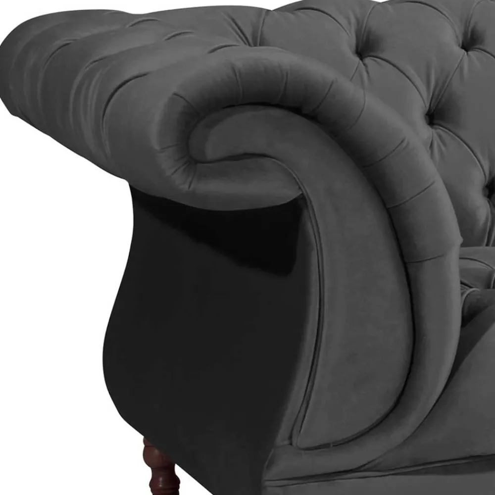 Wohnen Samtvelours Wohnzimmercouch im Barockstil - Sicilianu