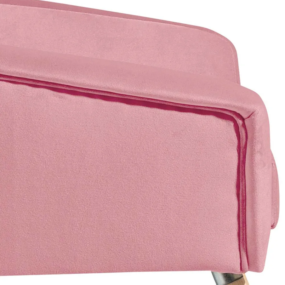 Wohnen Retro Möbel|Sessel & Hocker*Samtvelours Wohnzimmersessel in Rosa - Clona