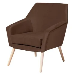 Wohnen Braune Möbel|Retro Möbel*Samtvelours Wohnzimmersessel in Braun - Botein