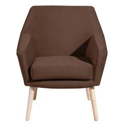 Wohnen Braune Möbel|Retro Möbel*Samtvelours Wohnzimmersessel in Braun - Botein