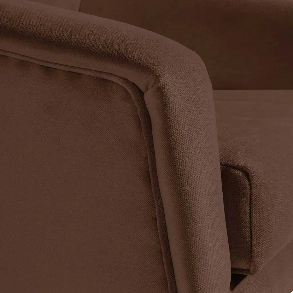 Wohnen Braune Möbel|Retro Möbel*Samtvelours Wohnzimmersessel in Braun - Botein