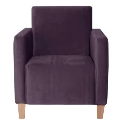 Wohnen Samtvelours Wohnzimmersessel in Dunkellila - Adagiona