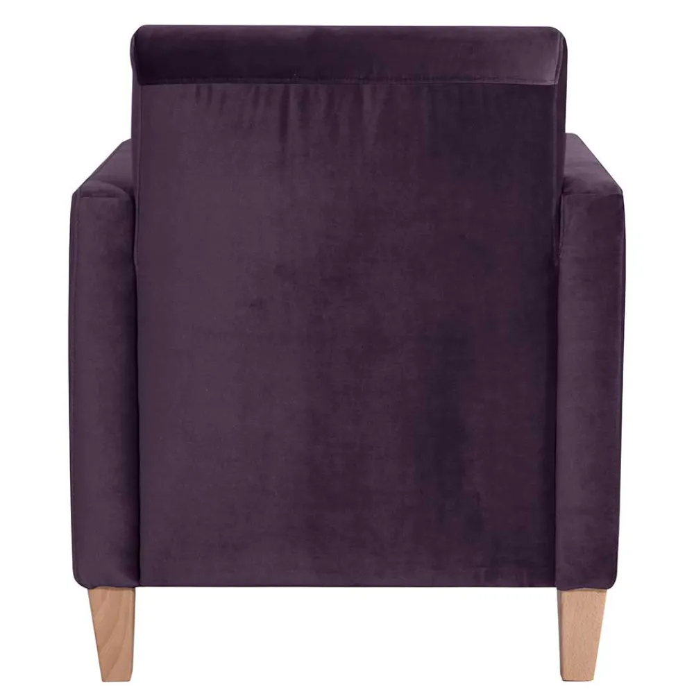 Wohnen Samtvelours Wohnzimmersessel in Dunkellila - Adagiona