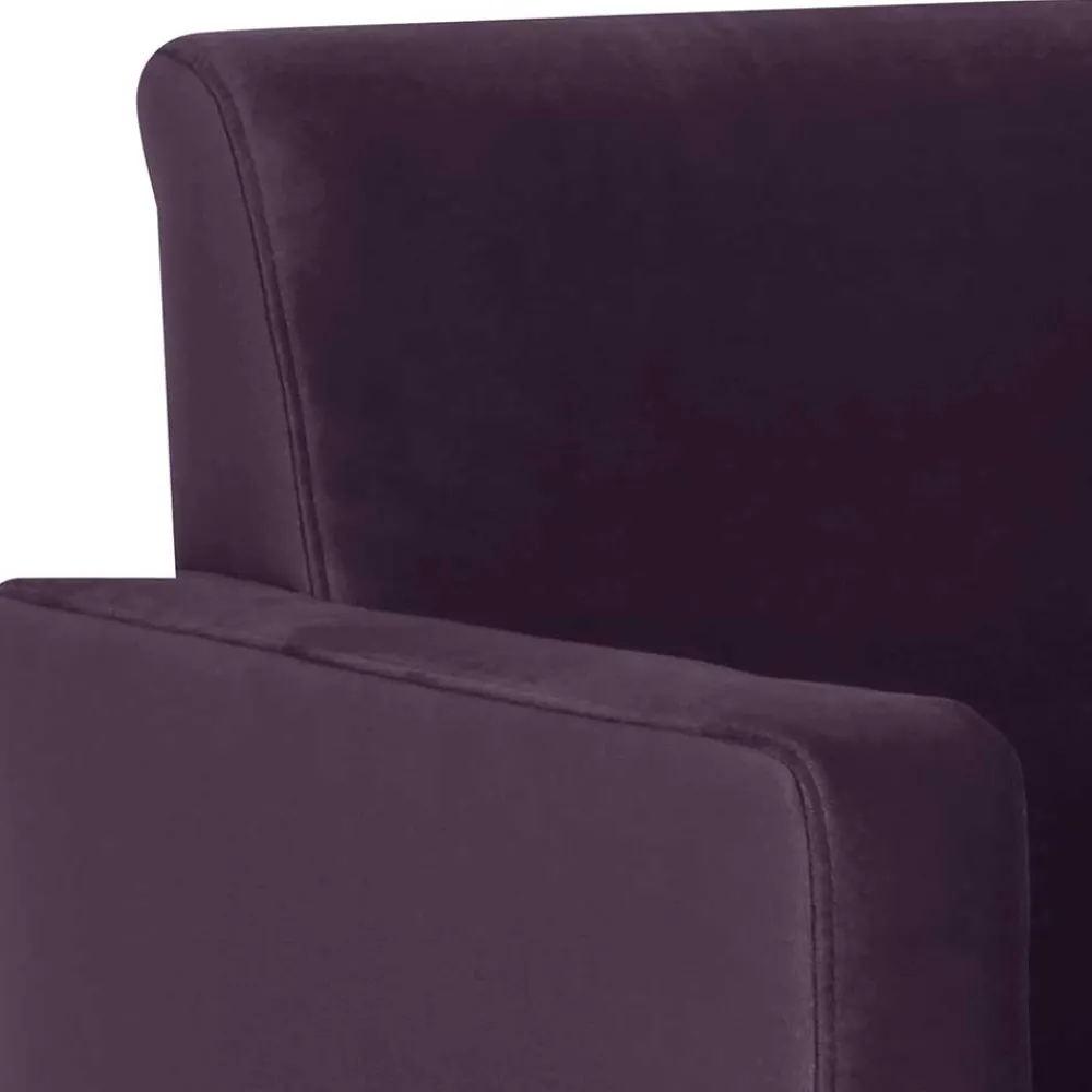 Wohnen Samtvelours Wohnzimmersessel in Dunkellila - Adagiona