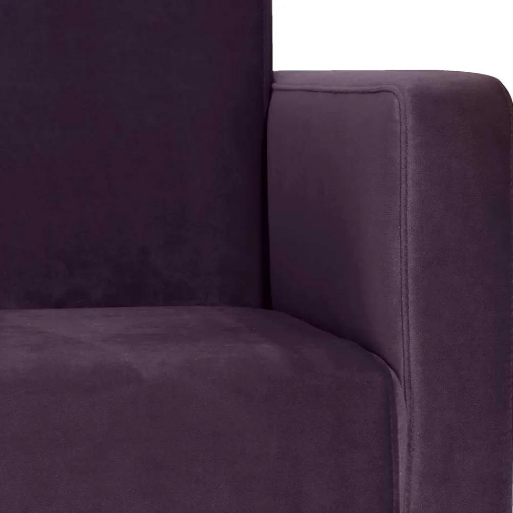 Wohnen Samtvelours Wohnzimmersessel in Dunkellila - Adagiona