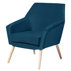Wohnen Samtvelours-Sessel in Petrol Blau - Bakra