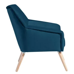 Wohnen Samtvelours-Sessel in Petrol Blau - Bakra