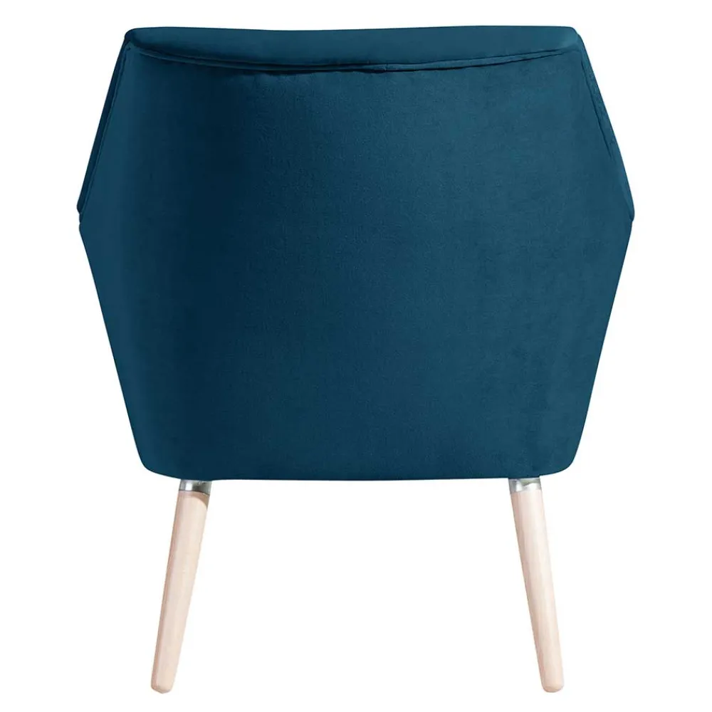 Wohnen Samtvelours-Sessel in Petrol Blau - Bakra