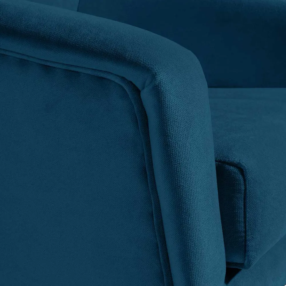 Wohnen Samtvelours-Sessel in Petrol Blau - Bakra