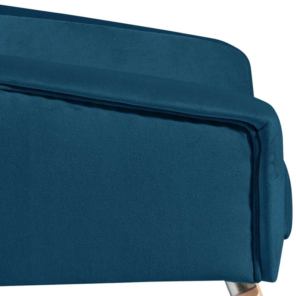 Wohnen Samtvelours-Sessel in Petrol Blau - Bakra