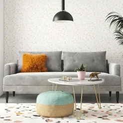 Wohnen Sofas|Sofa*Samt-Wohnzimmercouch in Hellgrau - Belpasso