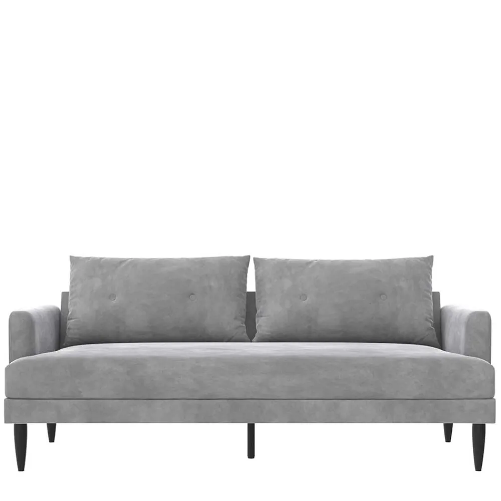Wohnen Sofas|Sofa*Samt-Wohnzimmercouch in Hellgrau - Belpasso