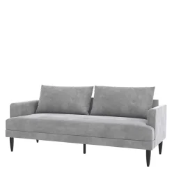 Wohnen Sofas|Sofa*Samt-Wohnzimmercouch in Hellgrau - Belpasso
