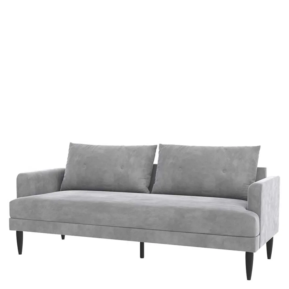 Wohnen Sofas|Sofa*Samt-Wohnzimmercouch in Hellgrau - Belpasso