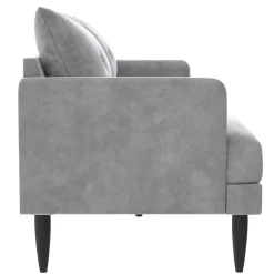 Wohnen Sofas|Sofa*Samt-Wohnzimmercouch in Hellgrau - Belpasso