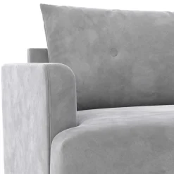 Wohnen Sofas|Sofa*Samt-Wohnzimmercouch in Hellgrau - Belpasso