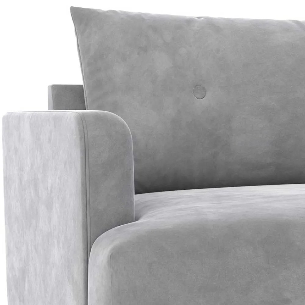 Wohnen Sofas|Sofa*Samt-Wohnzimmercouch in Hellgrau - Belpasso