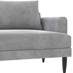 Wohnen Sofas|Sofa*Samt-Wohnzimmercouch in Hellgrau - Belpasso