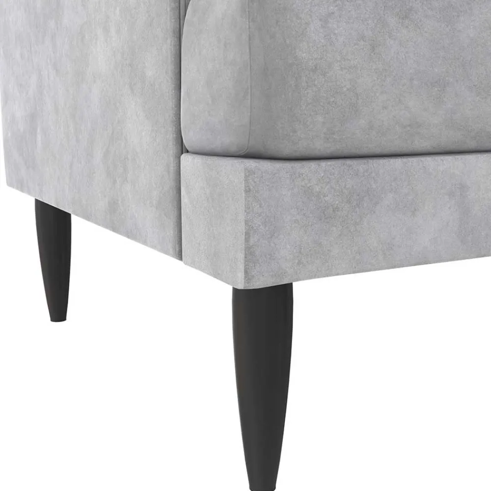 Wohnen Sofas|Sofa*Samt-Wohnzimmercouch in Hellgrau - Belpasso