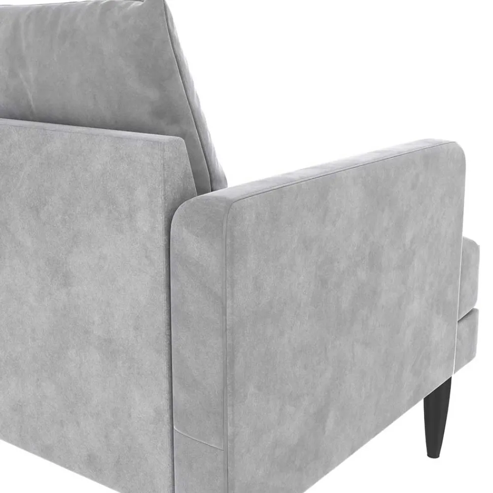 Wohnen Sofas|Sofa*Samt-Wohnzimmercouch in Hellgrau - Belpasso