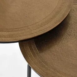 Wohnen Küchentische|Esszimmertische*2-Satz Tisch in Gold & Schwarz - Chace (zweiteilig)