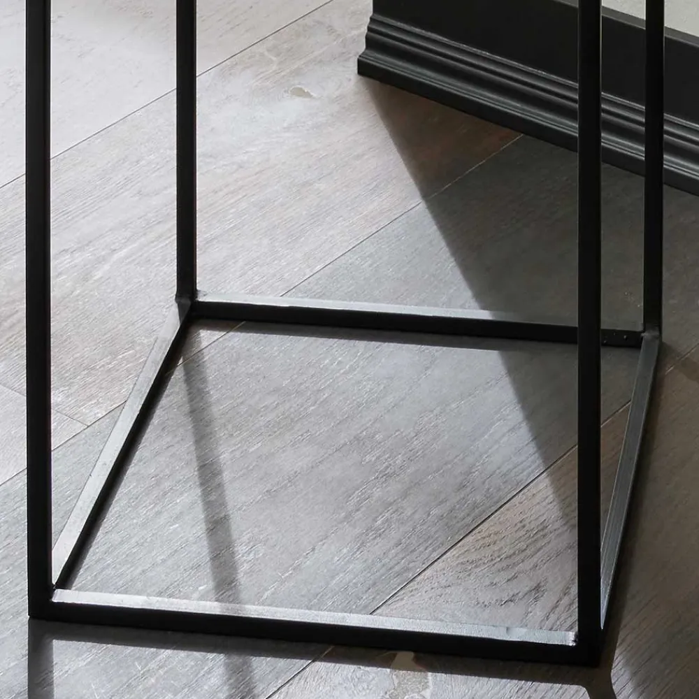 Wohnen Blumensäulen*2-Satz-Tisch in Bronze Gold & Schwarz - Fagnetta (zweiteilig)