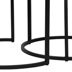 Wohnen Schwarze Möbel|Graue Möbel*2-Satz-Tisch in Grau & Schwarz - Jacy (zweiteilig)