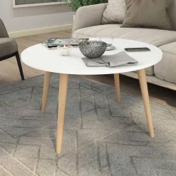 Wohnen Scandi Chic Couchtisch mit runder Tischplatte - Jeano