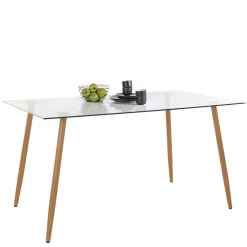 Wohnen Scandi Chic Esszimmer Glastisch 140x80 cm - Rusaly