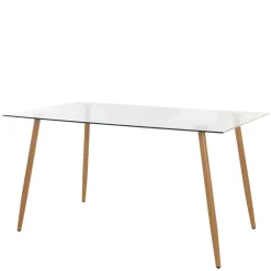 Wohnen Scandi Chic Esszimmer Glastisch 140x80 cm - Rusaly