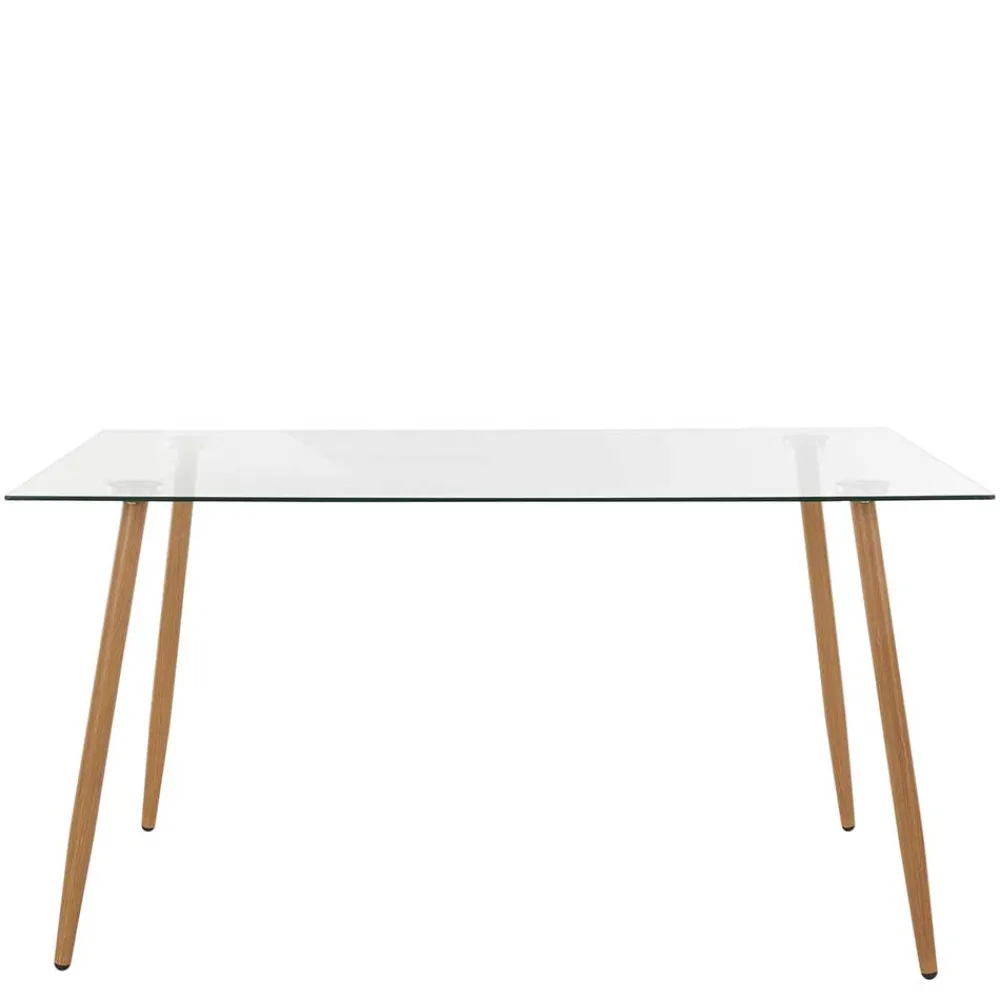 Wohnen Scandi Chic Esszimmer Glastisch 140x80 cm - Rusaly