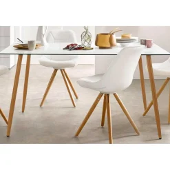 Wohnen Scandi Chic Esszimmer Glastisch 140x80 cm - Rusaly