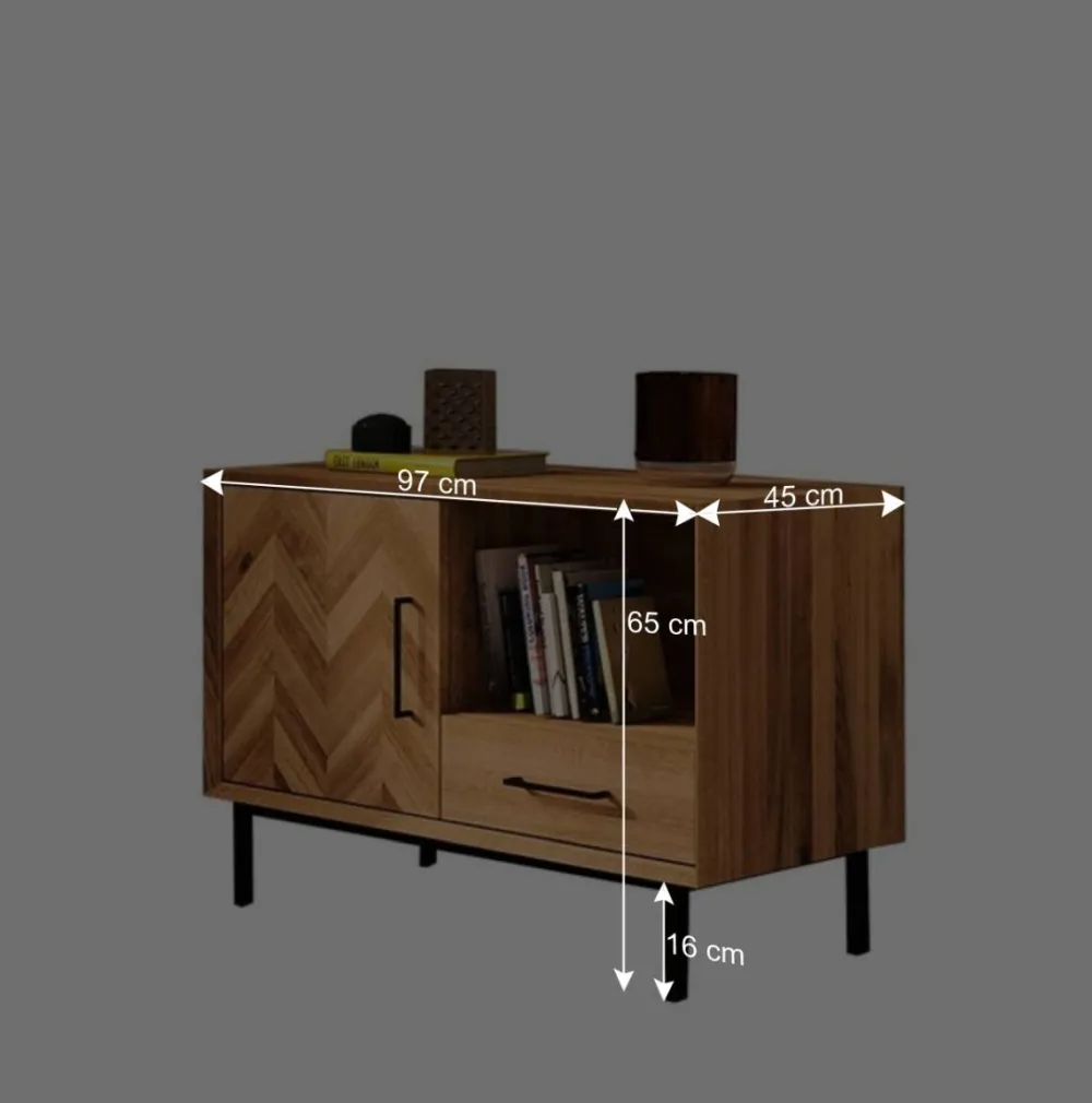 Wohnen Scandi Chic Kommode aus Wildeiche & Metall - Kerfa