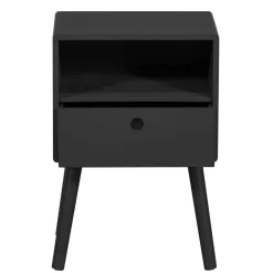 Wohnen Kommoden|Nachttische*Scandi Chic Nachtkommode in Schwarz - Lemerzi